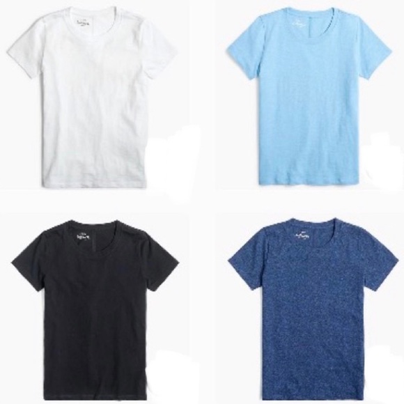 NWT! J. Crew Girlfriend Crewneck Tee Blue & Black - Picture 6 of 7